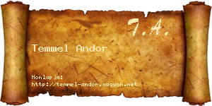 Temmel Andor névjegykártya